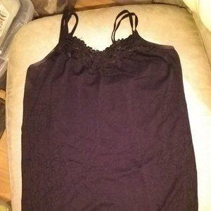 Black stretchy camisole with lace neck